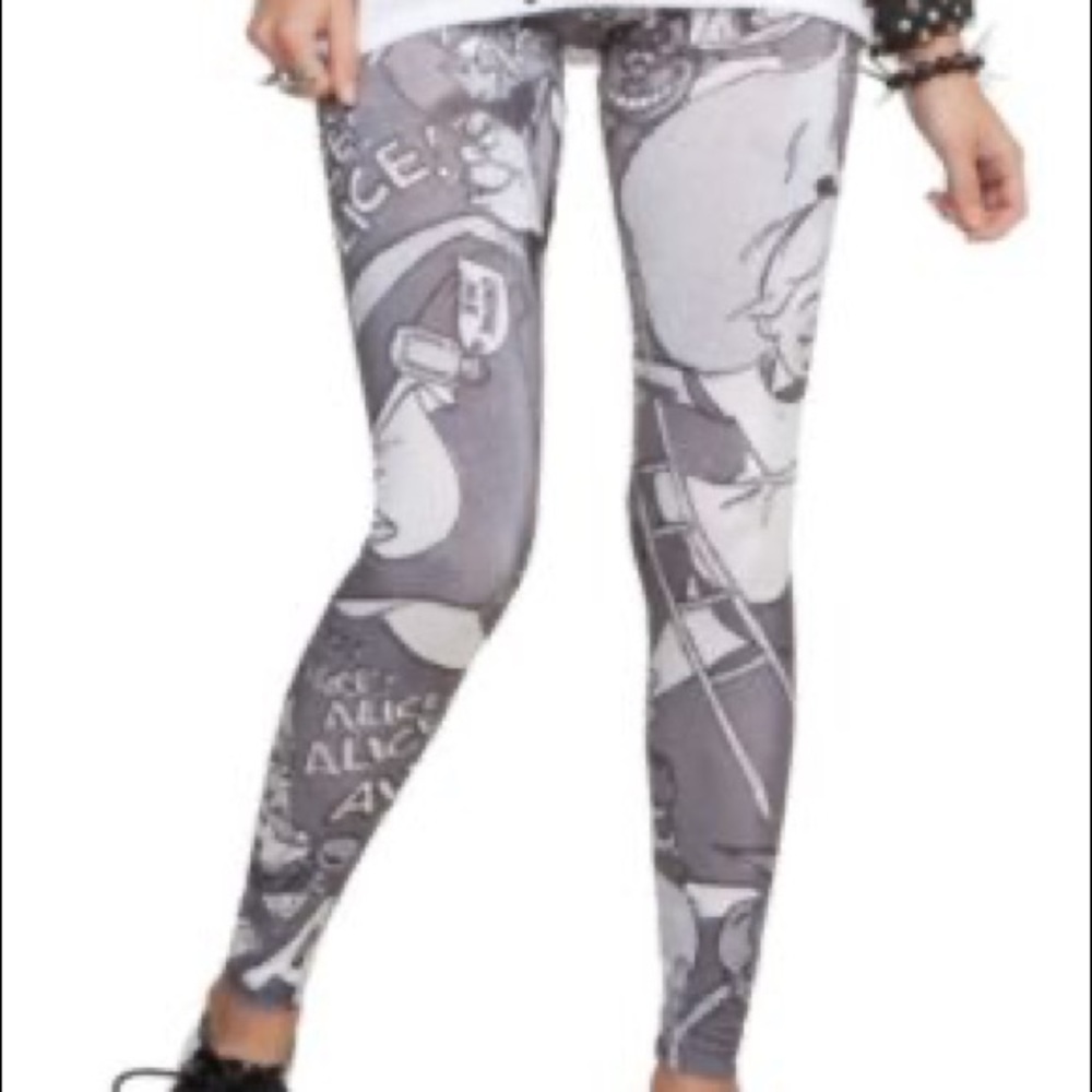 disney alice in wonderland leggings nwt size small